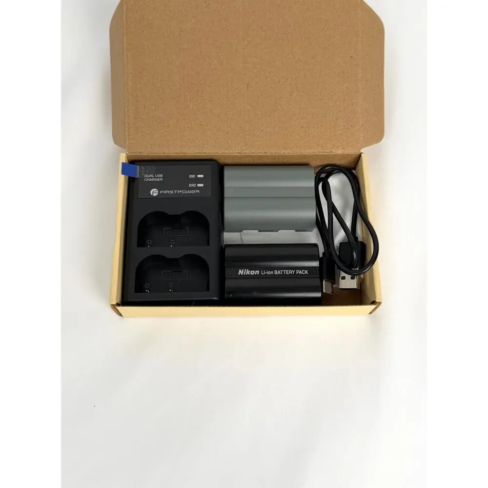 Nikon EN-EL3a Battery & FirstPower EN-EL3E Charger Kit USB Dual 2 Batteries